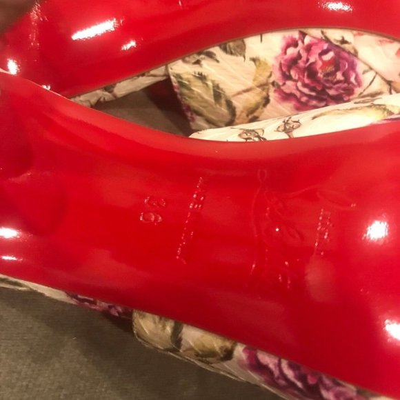 Christian Louboutin PIGAMULE 120 Floral Watersnake Heel Mule Sandals Shoes - Picture 14 of 14